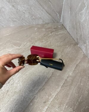 Cartier Brown Small Glasses, Goude C Montuur