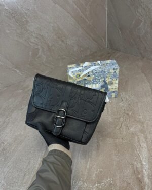 Christian Dior Daily Messenger Bag Black Leather High Quality