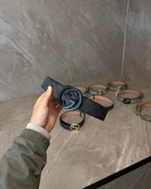 Gucci Black Riem, Black Logo