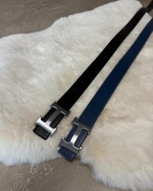 Hermes Dubbelzijdig Blauw / Zwart, Zilver Logo