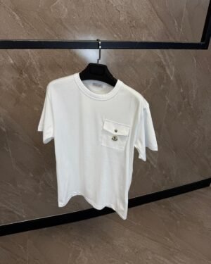 Moncler T-Shirt White, Pocket Logo