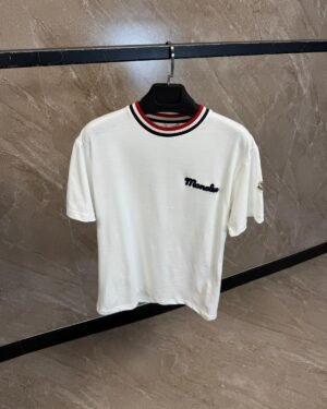 Moncler T-Shirt White, Rand Kraag