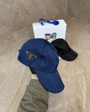 Prada Re-Nylon Baseball Cap Blue