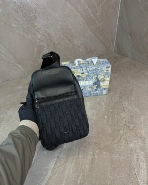 Christian Dior Black Rider 2.0 Sling Bag Oblique Jacquard High Quality