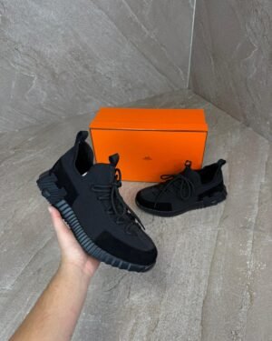 Hermes Bouncing Sneakers Black on Black, Veters