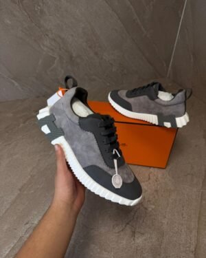Hermes Bouncing Sneakers Grey Suede