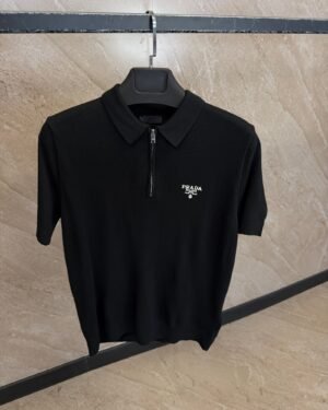 Prada Zipper Polo Black