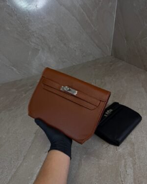 Hermes Kelly depeches 25 pouch Brown