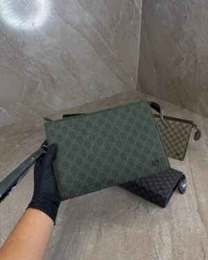 Gucci Green Trim Medium Pouch