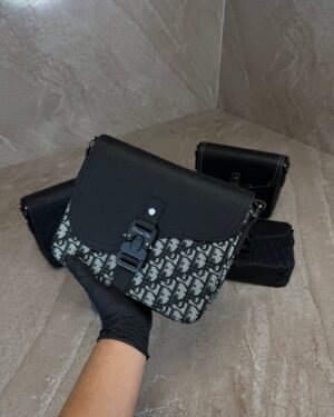 Dior Saddle Messenger Bag Grey-Black