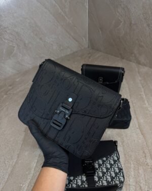 Dior Saddle Messenger Bag Black Monogram
