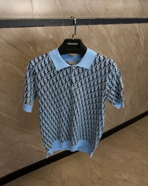 Dior Oblique Polo Shirt Blue