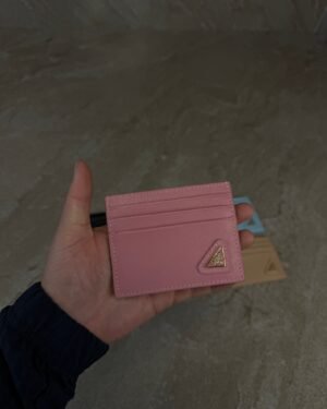 Prada Saffiano Leather Card Holder Pink