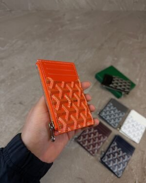 Goyard Bourbon Zipped Card Holder Orange