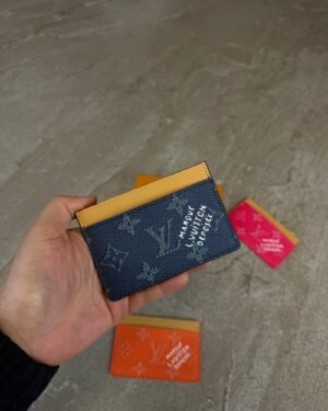 Louis Vuitton Card Holder Monogram Heritage Ocean Blue