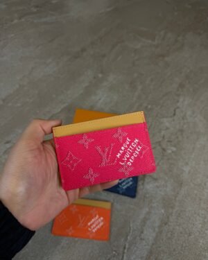 Louis Vuitton Card Holder Monogram Heritage Pondicherry Pink.