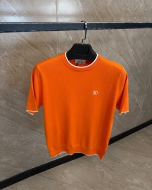 Hermes Simple Logo T-Shirt Orange
