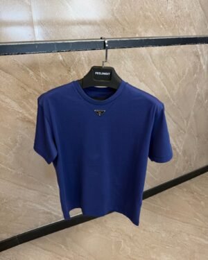 Prada Center Logo T-Shirt Navy
