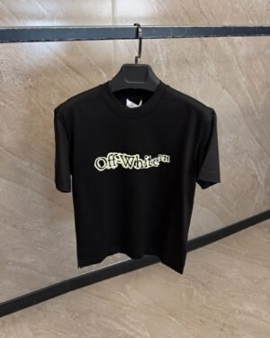 OFF White Print T-Shirt Black
