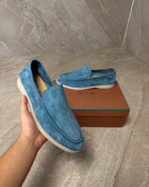 Loro Piana Summer Walk loafers Pine Cloud
