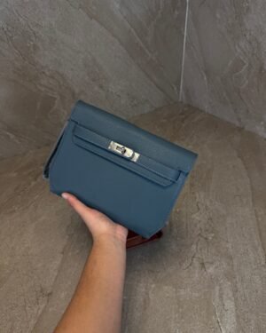 Hermes Kelly depeches 25 pouch Blue