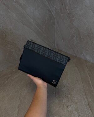 Fendi FF Squared Clutch Bag Black