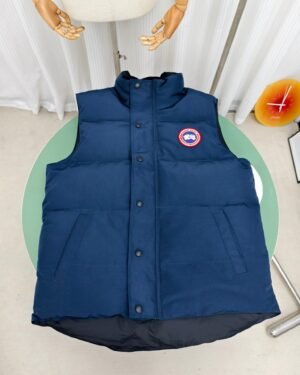 Canada Goose Bodywarmer Blue Red Logo High Quality, Ganzendons vulling