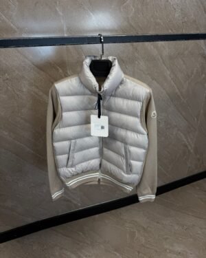 Moncler Padded Cardigan Jacket Beige