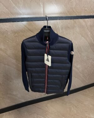 Moncler Tricot Hybrid Zip Cardigan Navy