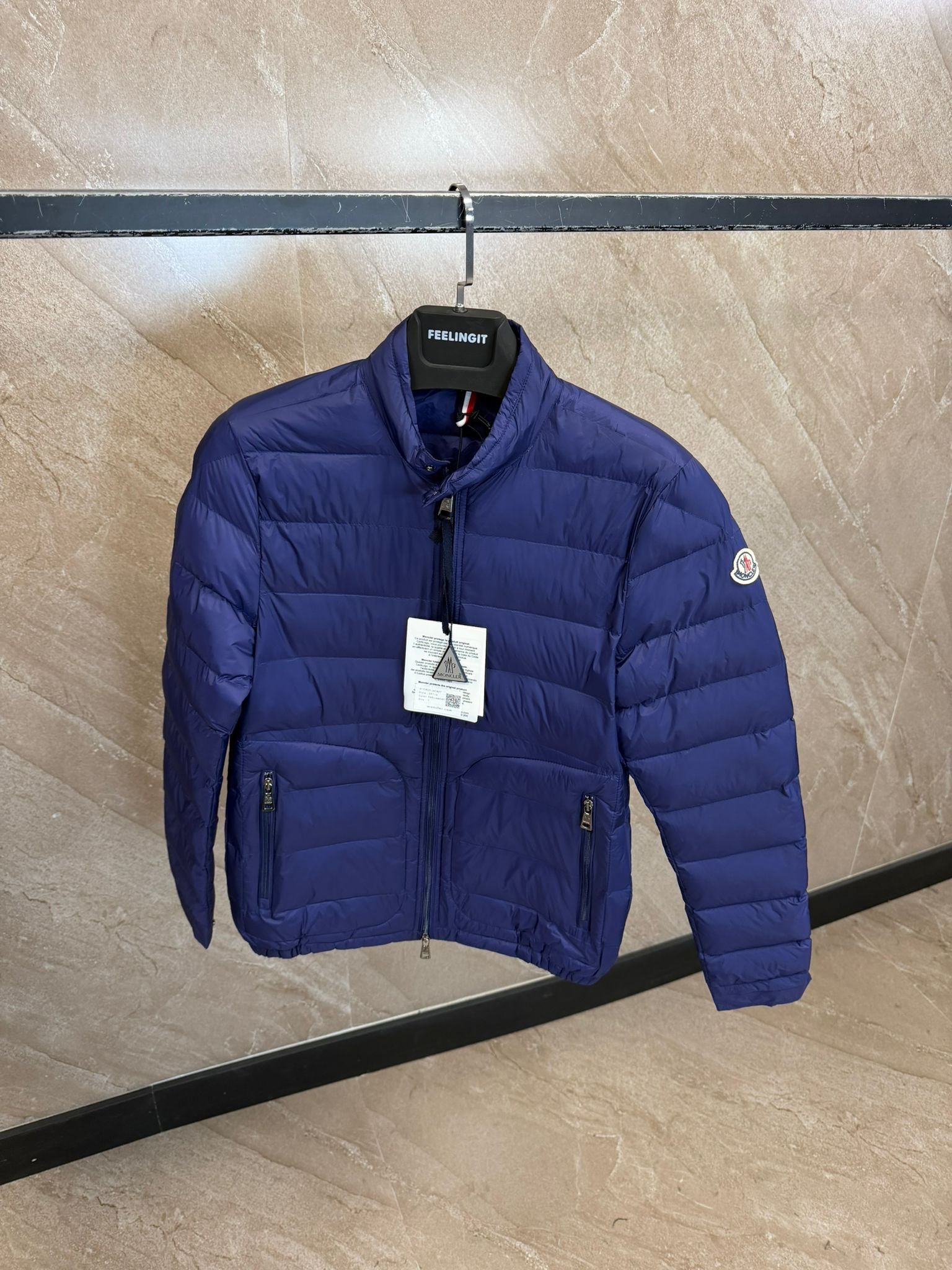 Moncler Acorus Short Down Jacket Blue