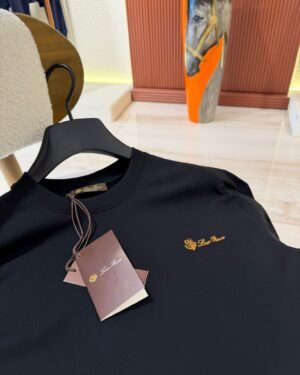 Loro Piana Tshirt Goude Logo, Black
