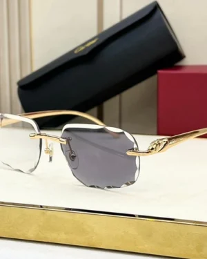 Cartier Panthere Gold, Black Glasses, Meekleurende Glazen