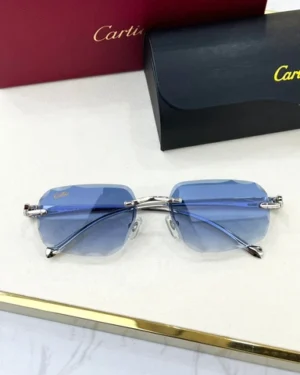 Cartier Panthere Silver, Blue Glasses