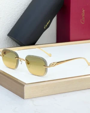 Cartier Panthere 3D Sun Glasses, Gold & Yellow Glasses