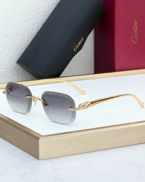 Cartier Panthere 3D Sun Glasses, Gold & Black Glasses