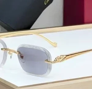 Cartier Panthere 3D Sun Glasses, Meekleurende Glazen, Zwarte glazen