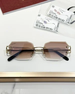 Cartier C Decor Gold, Brown Glasses