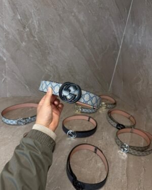 Gucci Blue Riem, Zwarte Logo