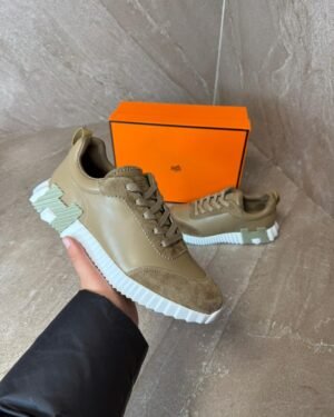Hermes Bouncing Sneakers Brown Leather