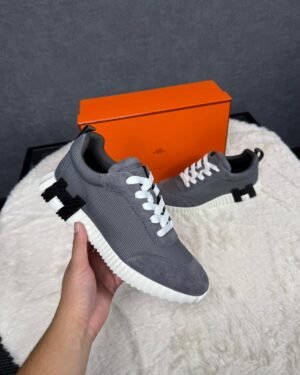 Hermes Bouncing Grey Suede Ribbels