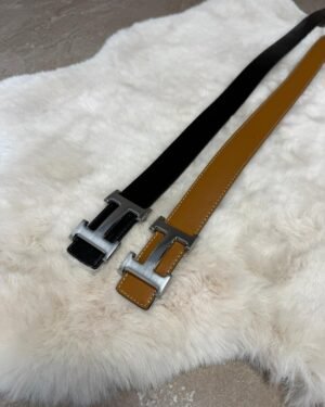 Hermes Dubbelzijdig Brown / Zwart, Zilver Logo