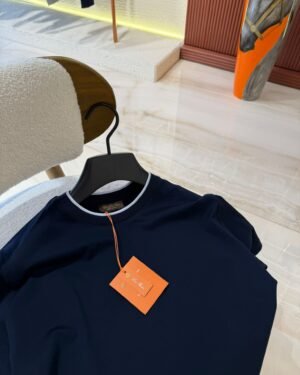 Loro Piana Tshirt Randje Navy Blue