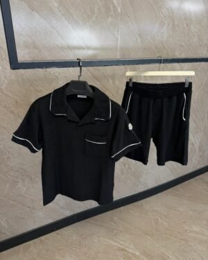 Moncler Zomer Set, Zachte Stof Zwart