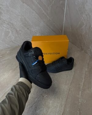 Louis Vuitton Trainer Sneaker Black on Black Monogram