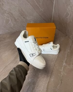 Louis Vuitton Trainers White, Black Accents