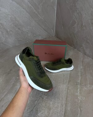 Loro Piana Weekend Walk Sneakers Green Suede