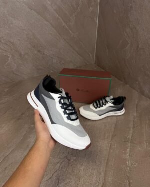 Loro Piana Weekend Walk Sneakers White Grey