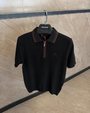 Loro Piana Polo Zwart Met Rits