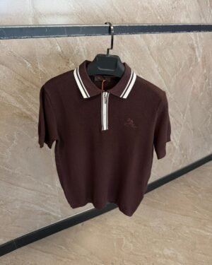 Loro Piana Polo Bruin Met Rits
