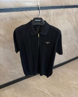 Prada T-Shirt Black Rits